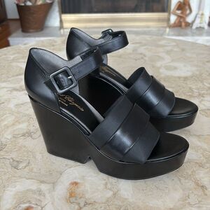 Robert Clergerie Dobert Leather Wedge Platform Sandals